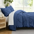 thumbnail image 1 of Southshore Fine Living, Inc. Pinch Pleated Pintuck Duvet Cover Twin Bedding Set, Dark Blue, 1 of 9