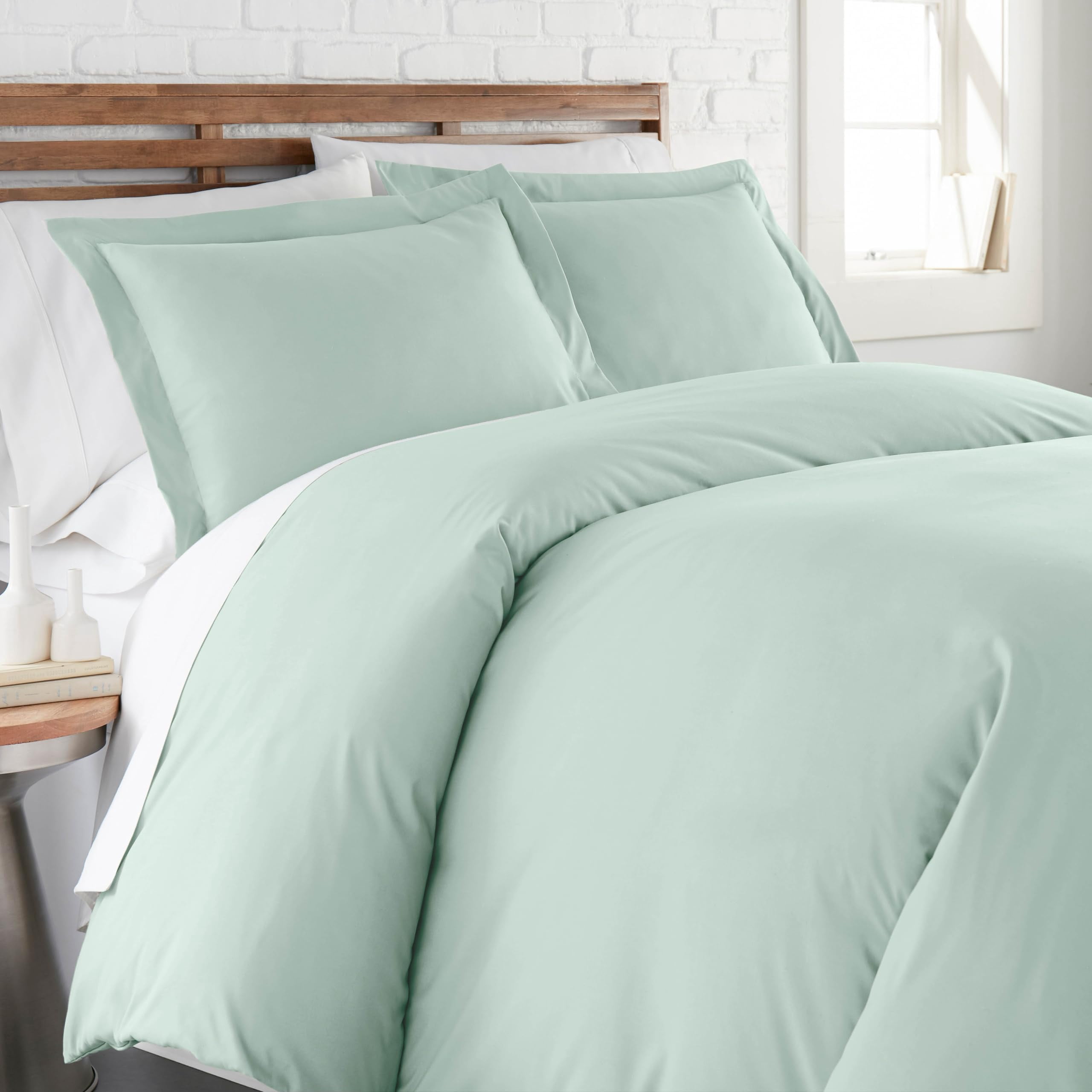 Southshore Fine Living, Inc. Premium Collection Twin Duvet Cover Bedding Set, Light Green