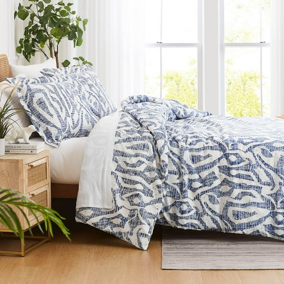 Southshore Fine Living, Inc. Queen Sized Comforter Bedding Set, Floral Comforter, Blue Khari