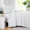 thumbnail image 1 of Southshore Fine Living, Inc. Tufted Comforter Bedding Set Clipped Jacqaurd Down Alternative All-Season Warmth, Soft Reversible Bedspread 3-Piece and 2 Matching Shams, Chevron Light Grey, Full/Queen, 1 of 9