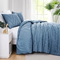 thumbnail image 1 of Southshore Fine Living, Inc. Tufted Comforter Bedding Set Clipped Jacqaurd Down Alternative All-Season Warmth, Soft Reversible Bedspread 3-Piece with Two Matching Shams, Chevron Blue, Full/Queen, 1 of 9