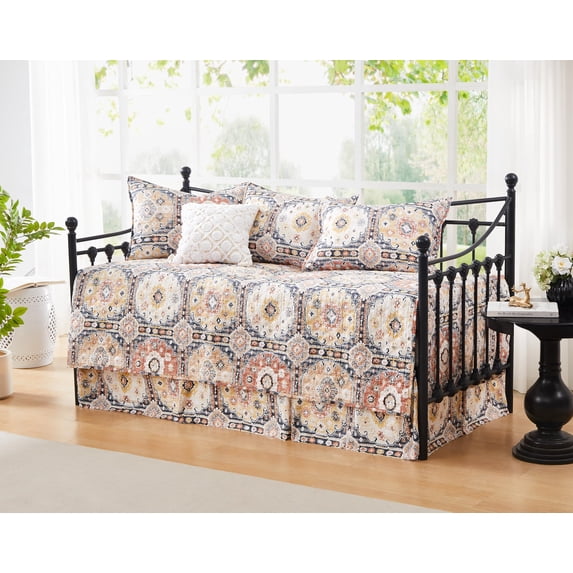 Southshore Fine Living, Inc. Twin Daybed Comforter Set, 6-Piece Twin Boho Bedding Set, Kilim Natural