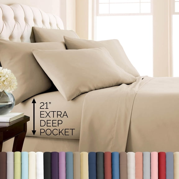 Southshore Fine Living, Inc. Twin Sheets Set, Microfiber Bedding Set, Beige Sheets, Soft Sand
