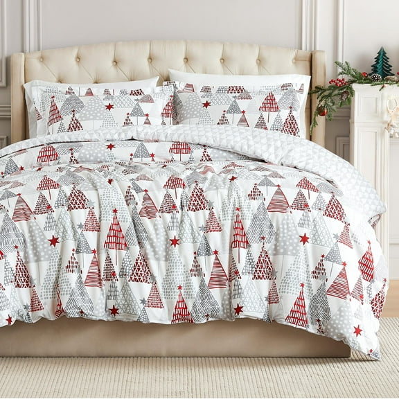 Southshore Fine Living, Inc. Twin Size Christmas Comforter with Pillow Sham - Christmas Tree Print