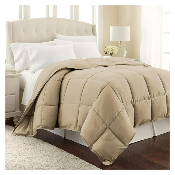 Southshore Vilano Full Size or Queen Comforter Duvet Insert, Cozy Down Alternative, Soft Microfiber; Soft Sand Color to Match Your Room Dcor and Bedding; Machine Washable, Warm and Fluffy Full/Queen