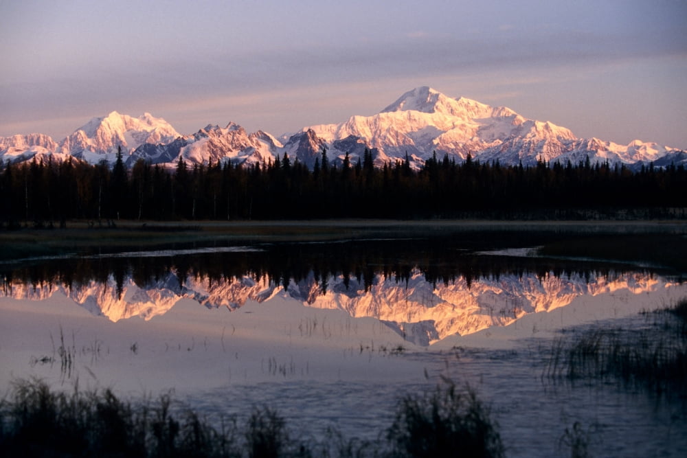 Southside Mt Mckinley And Alaska Range Reflected In Unnamed Lake Canvas Art - Jeff Schultz Design Pics (17 x 11)