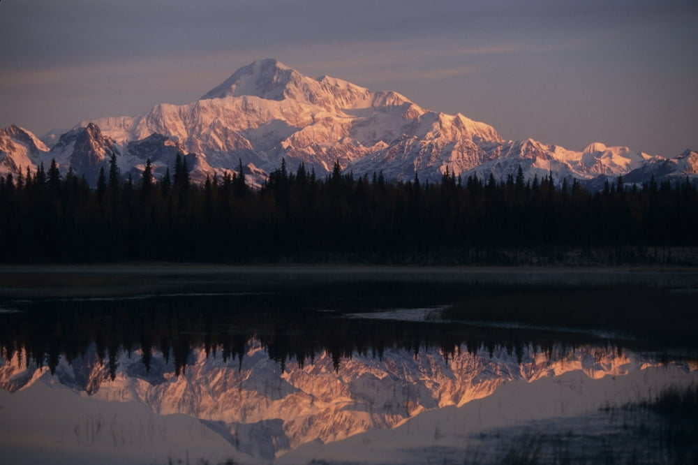 Southside Mt Mckinley And Alaska Range Reflected In Unnamed Lake Canvas Art - Jeff Schultz Design Pics (17 x 11)