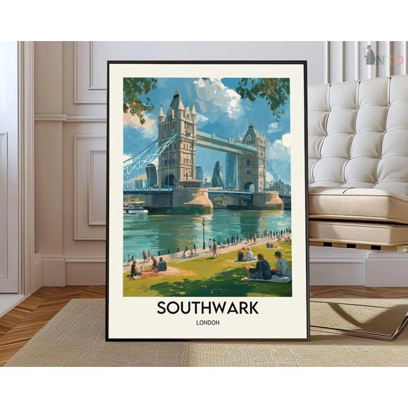 Southwark London Riverside Poster Unframed Paper Print