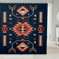 thumbnail image 1 of Southwest American Shower Curtain Indian Tribal Aztec Style Waterproof Curtain Vintage Navy Blue Red Bathroom Curtain for Kids Teens Adults Room Decor Abstract Art Bath Curtain,12 Hooks,72" Wx72 L, 1 of 6