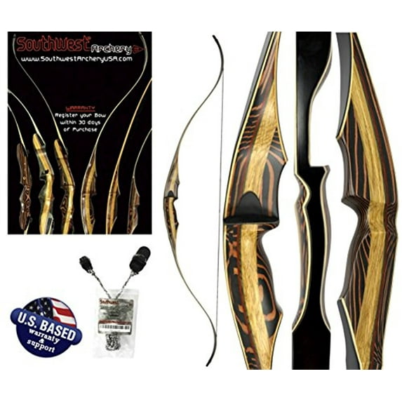 Southwest Archery TigerShark One Piece Recurve Bow - 55L w/ Stringer
