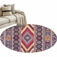 thumbnail image 1 of Southwest Aztec Round Area Rug 4ft, Country Retro Ethnic Geometric Motifs Washable Non-Slip Circle Rugs for Bedroom Living Room Kitchen, Soft Non Shedding Circle Carpet for Dining Room Dorm, 1 of 9