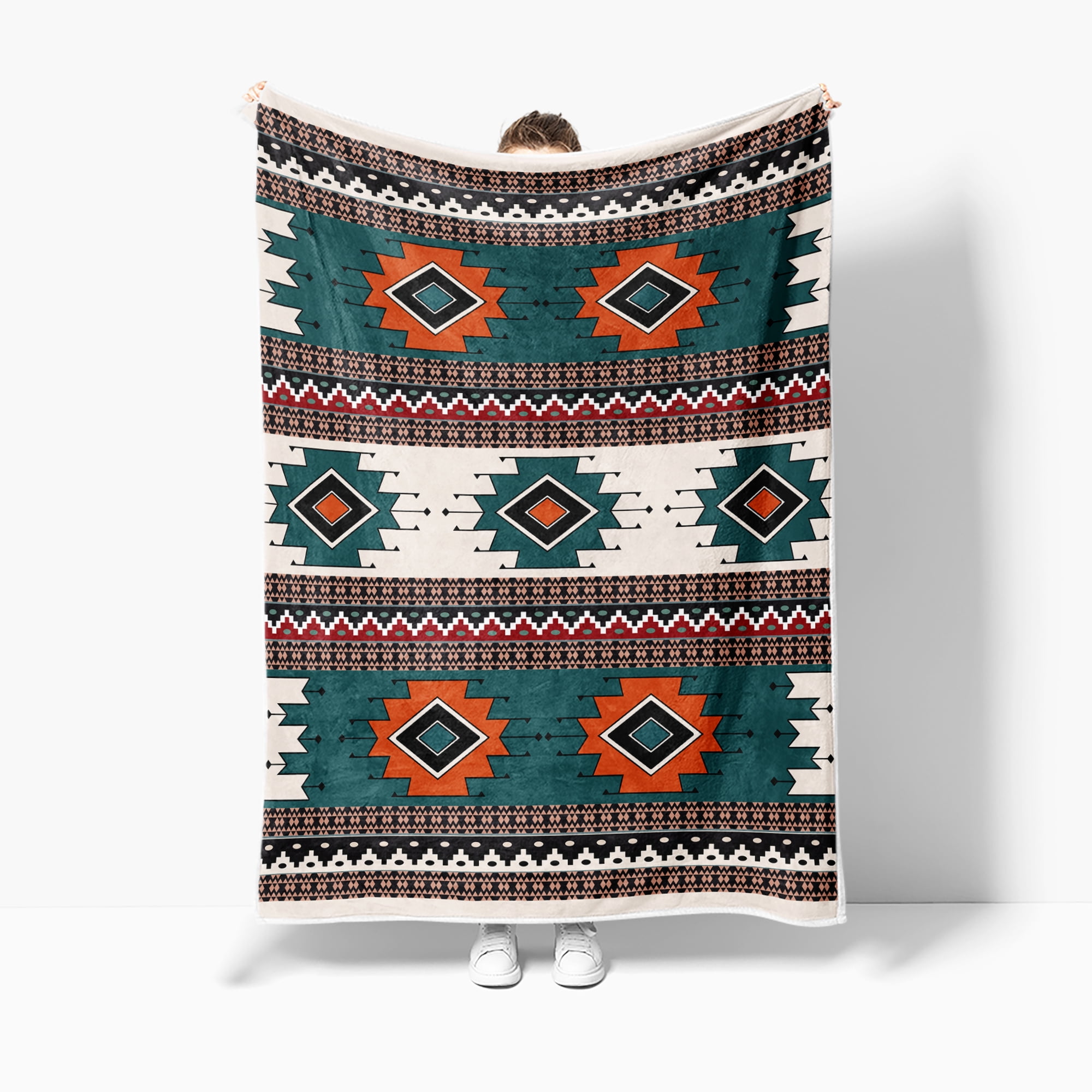 Southwest Aztec Throw Blankets, Traditional Patterned Flannel Soft ...
