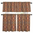 thumbnail image 1 of Southwest Boho Kitchen Curtains Sets for Windows 24 Inch Length, Retro Farmhouse Abstract Geometric Striped Rod Pocket Window Treatments Tier Curtains and Valances Set for Bedroom/Bathroom, 1 of 8