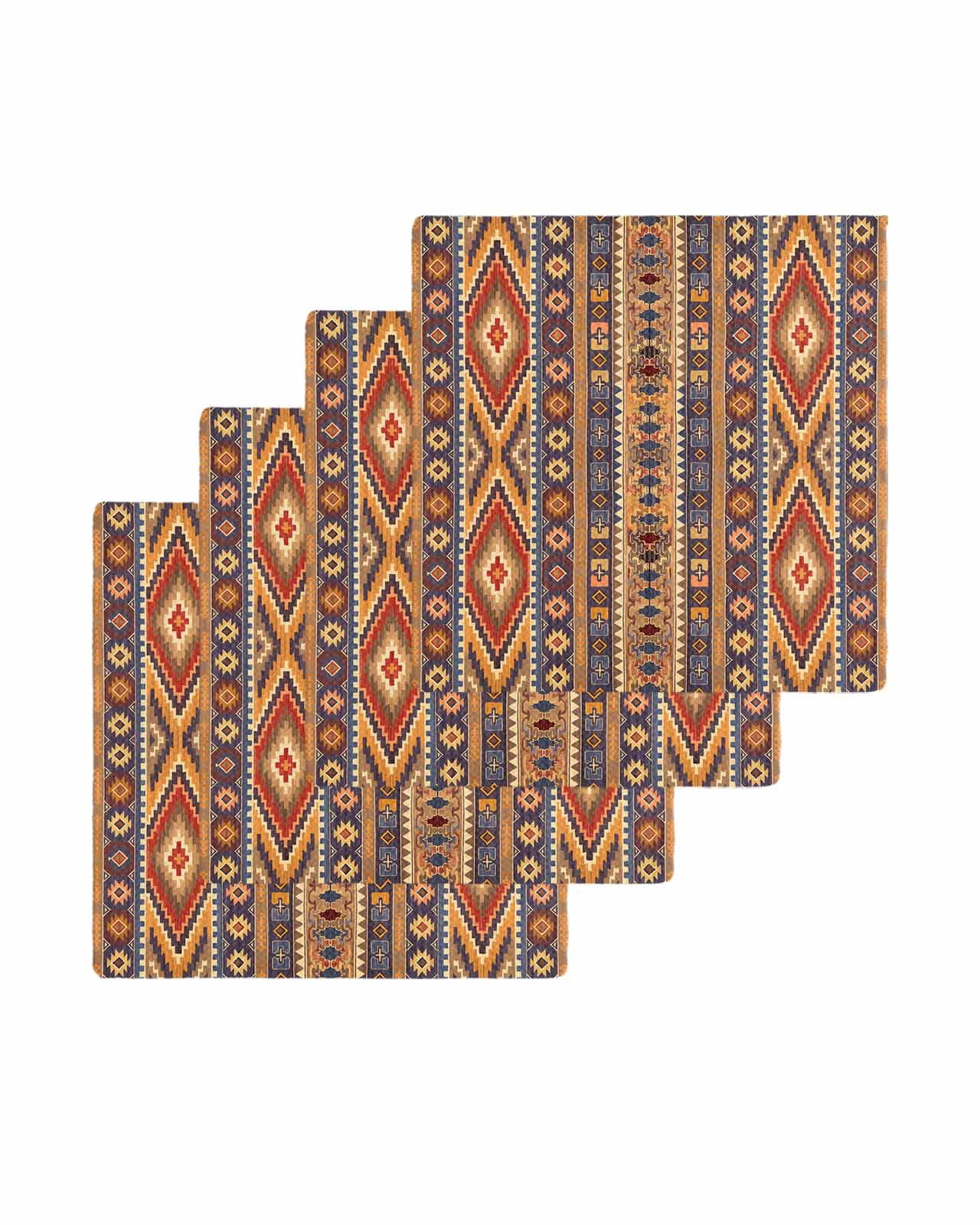 Southwest Boho Kitchen Dish Towels for Drying Dishes Set of 4, Retro Farmhouse Abstract Geometric Striped Waffle Weave Microfiber Terry Hand Tea Bathroom Towels Quick Dry & Absorbent Towel 12x12