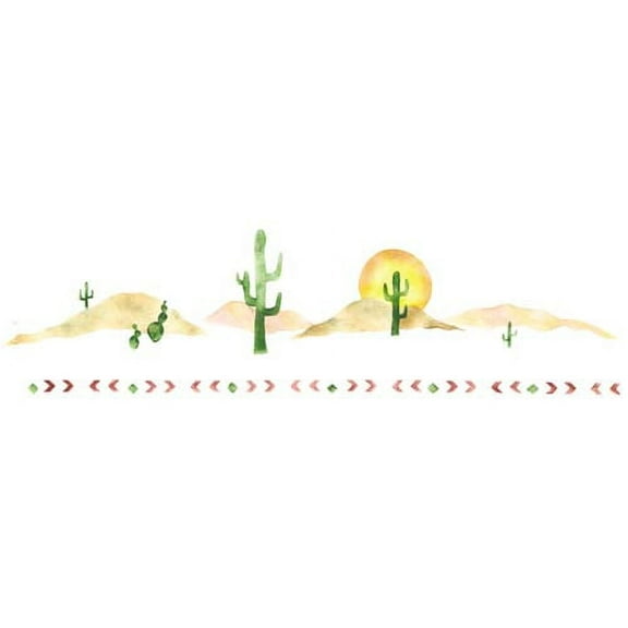 Southwest Border with Sun/Cactus Wall Stencil SKU #751 by Designer Stencils