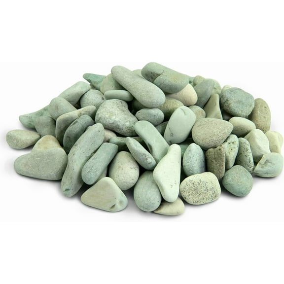 Southwest Boulder & Stone Polynesian Pebble | 20 Pounds | Natural, Decorative Stones for Landscaping, Gardening, Potted Plants, and Terrariums (Green, 2 Inch - 3 Inch)