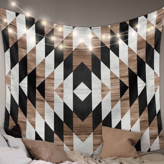 Southwest Brown Large Tapestry for Bedroom Wall Hanging Tapestry, Geometric Farmhouse Aztec Tribal Ceiling Backdrop Tapestries Poster Blanket Wall Decor for Teens Room Living Room Dorm 100" x 59"