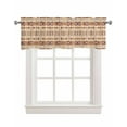 thumbnail image 1 of Southwest Brown Linen Curtain Valance for Bedroom/Bathroom/Kitchen/Office/Living/Dining Room Windows,Geometric Oriental Gradual Boho Tribal Pocket Topper Drapes Decorative Cafe Drapery Panel 42x18, 1 of 6