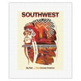 thumbnail image 1 of Southwest - By Rail Clear Across America - Chief Line - Vintage Railroad Travel Poster by David Klein c.1971 - Fine Art Rolled Canvas Print 11in x 14in, 1 of 4