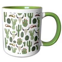 3drose, Southwest Cactus, 15oz Two-tone Green Mug