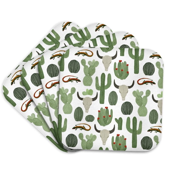 3drose, Southwest Cactus, Set of 4 Coasters - Soft