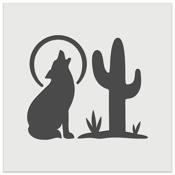 Southwest Coyote Cactus Moon DIY Cookie Wall Craft Stencil - 11.5 Inch