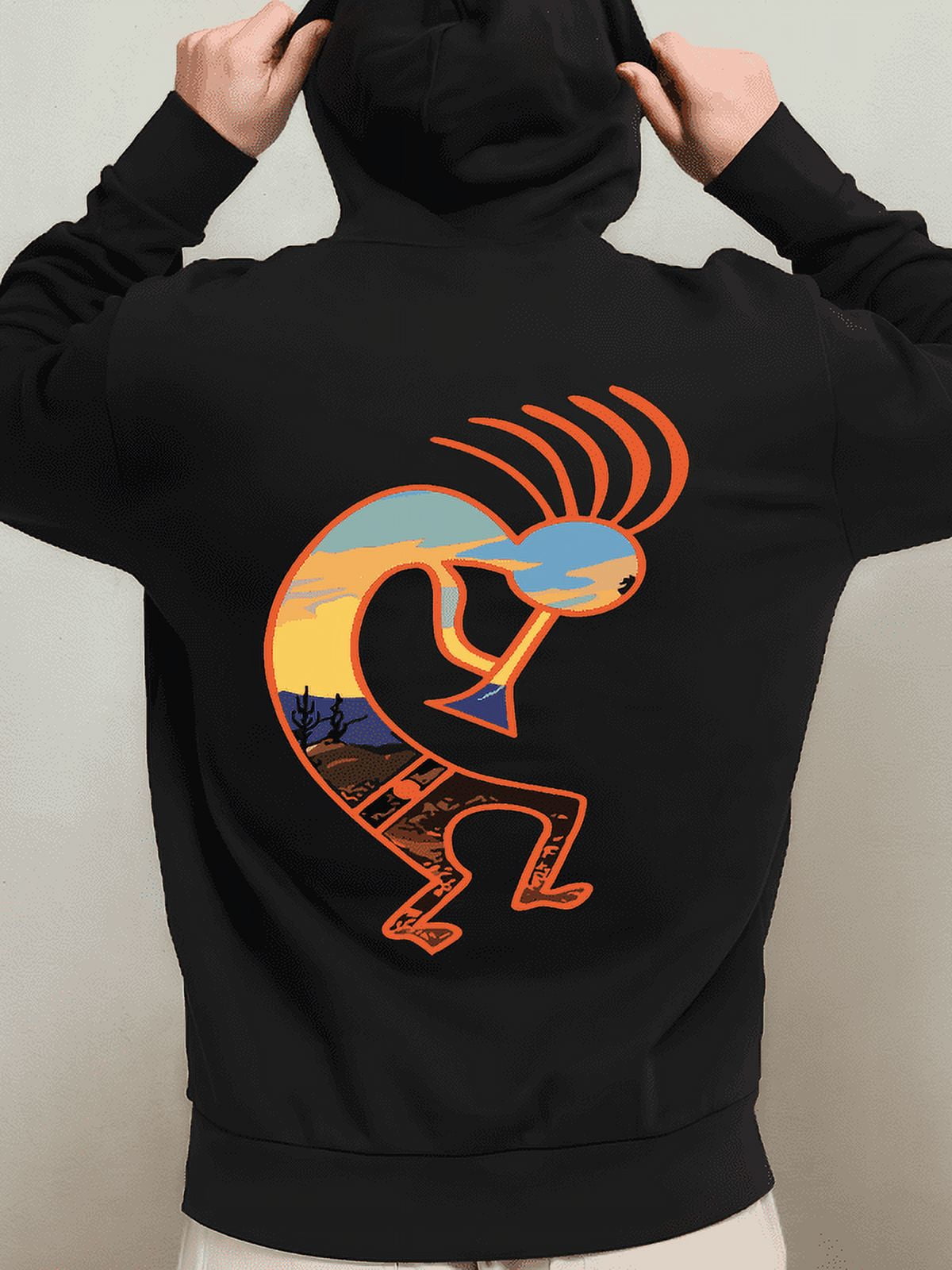 Southwest Dancing Kokopelli Native American Hoodie - Walmart.com