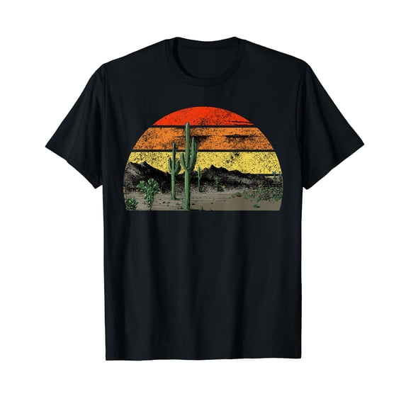 Southwest Desert Cactus retro vintage sunset Saguaro Cactus Cotton T-Shirt