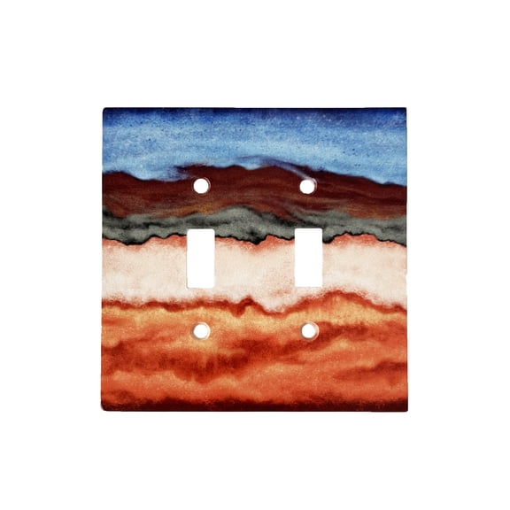 Southwest Desert Canyon Double Switch Plate Painted Landscape Wall Cover