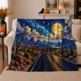 thumbnail image 1 of Southwest Desert Night Sky Winding, Mystical Celestial Art Scene, Warm Flannel Blanket for Living Room and Bedroom, Celestial Art Lovers Housewarming Gift, Celestial Home Decor, 1 of 9