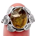 thumbnail image 1 of Southwest Design - Peridot Rough 925 Sterling Silver Ring s.8 Jewelry R-1352 SDR222175, 1 of 5