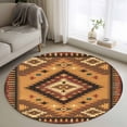 thumbnail image 1 of Southwest Ethnic Round Rug 3ft Washable Circle Entryway Rugs Non Slip Modern Geometric Vintage Area Rug Indoor Floor Carpet for Bedroom Kitchen Living Room Home Office Dining Room Nursery, 1 of 8
