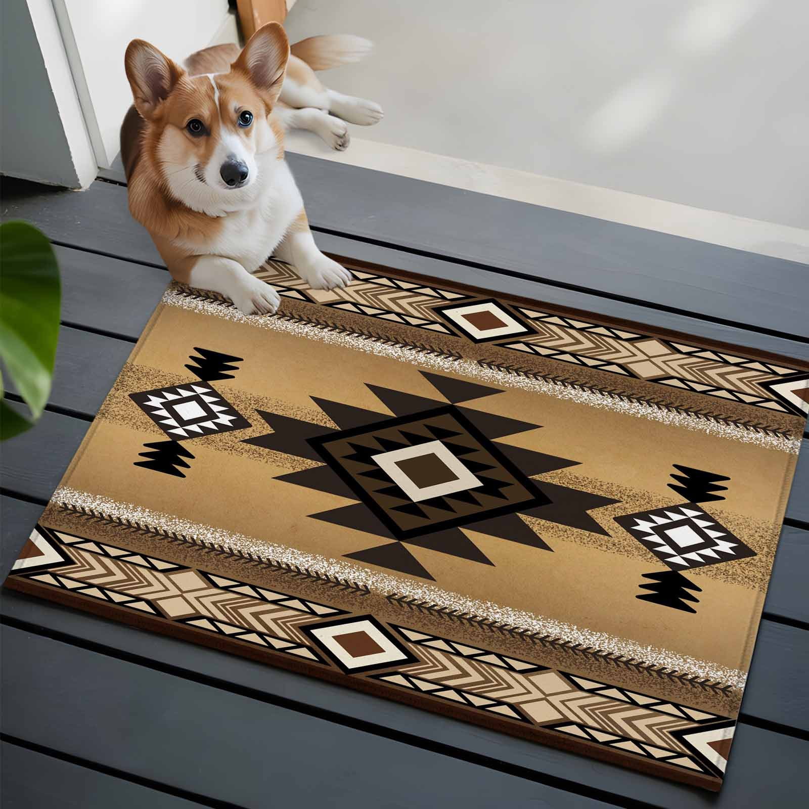 Southwest Ethnic Style Front Door Rugs 2x3 ft Brown Tribe Retro ...