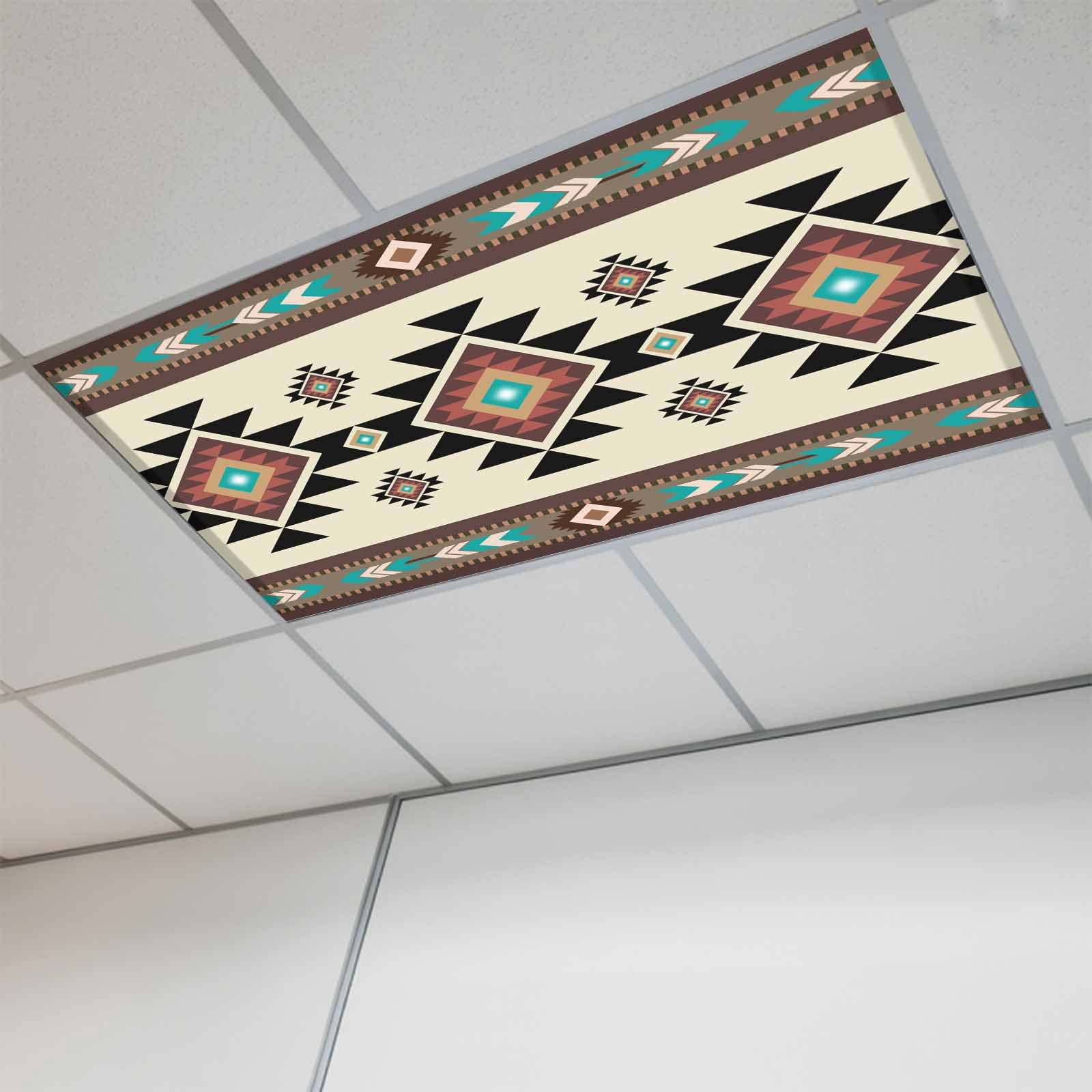 Southwest Geometric Magnetic Fluorescent Light Covers for Ceiling ...