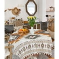 thumbnail image 1 of Southwest Geometric Tablecloth Square Table Cloth 60x60 , Waterproof Tablecloth Outdoor Table Cloth, Western Beige Grey Boho Vintage Wooden Washable Table Cover for Kitchen Dining Party, 1 of 8