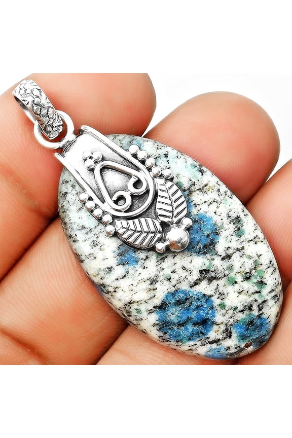 Southwest K2 Blue Azurite In Quartz 925 Sterling Silver Pendant Jewelry P-1313 SDP134582