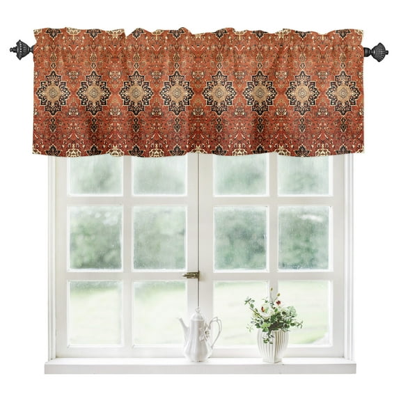 Southwest, Kitchen Valances for Windows 54x18 Inch Kitchen Curtains Valances Rod Pocket Geometric Stripe Boho Native Flower Print Bathroom Window Valances for Window Treatment Decor