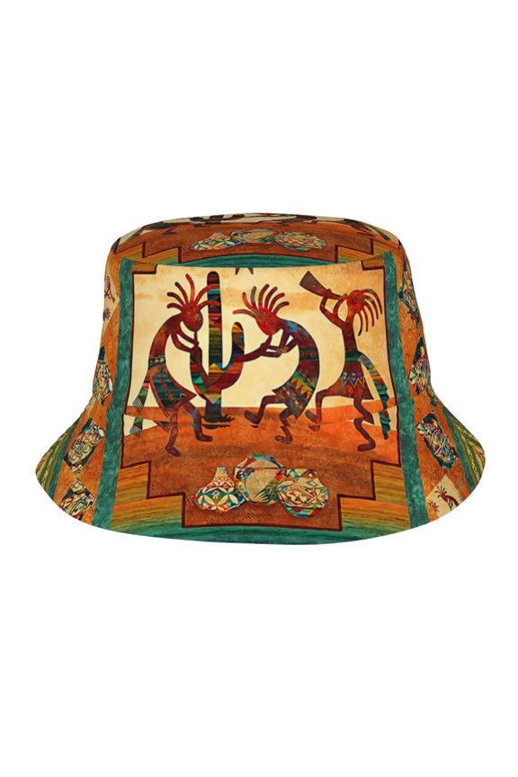 Southwest Kokopelli Valley Bucket Hat,Packable Sun Cap,Max Protection For Uva,Perfect For Fishing Gardening Hiking Camping