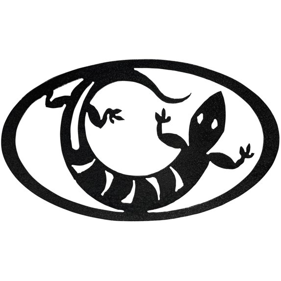 Southwest Lizard Oval Hammered Black