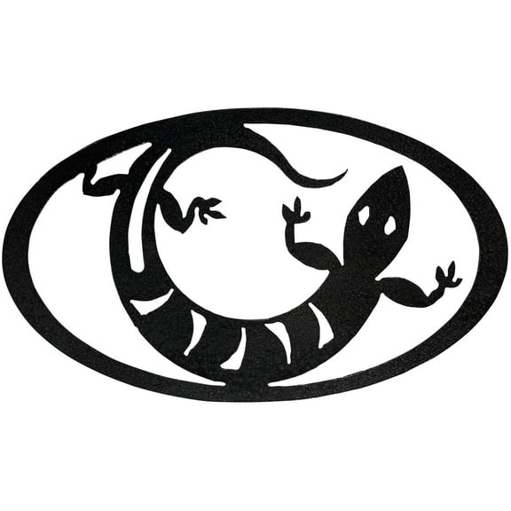 Southwest Lizard Oval Hammered Black