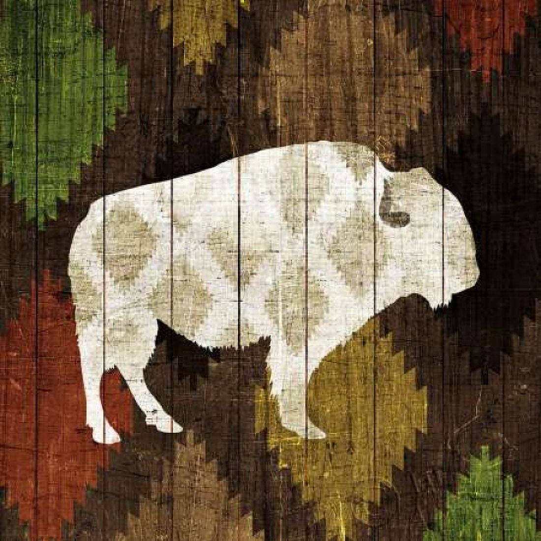 Southwest Lodge - Buffalo Canvas Art - Michael Mullan (24 x 24)
