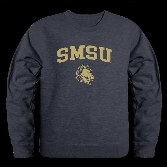 Southwest Minnesota State University, Mankato Mustangs Seal Crewneck Sweatshirt, Heather Charcoal - Small