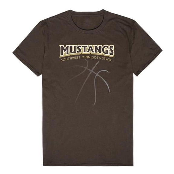 Southwest Minnesota State University Mustangs College Basketball T-Shirt, Brown - Extra Large