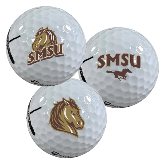 Southwest Minnesota State University Mustangs Logo Edition Taylormade Distance+ Golf Balls 12-Pack (Dozen)