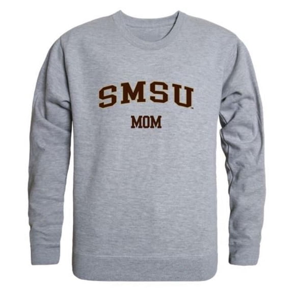 Southwest Minnesota State University Mustangs Mom Crewneck Sweatshirt, Heather Grey - Small