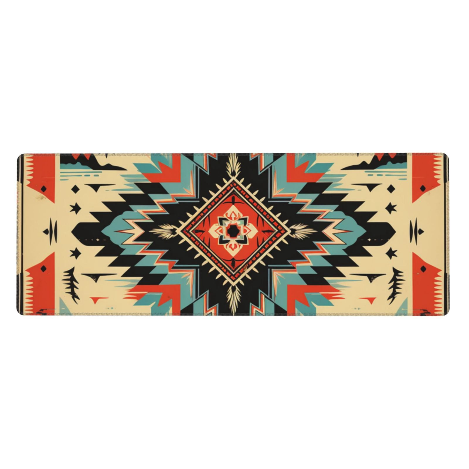 Southwest Native American Cool Vintage Mouse Pad Extended Large Gaming Mousepad Non-Slip Rubber Big Keyboard Desk Mat 31.5 X 11.8 Inch