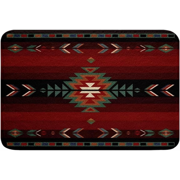 Southwest Native Design Bath Mats for Bathroom Southwestern Geometric Bathroom Rugs 16x24In