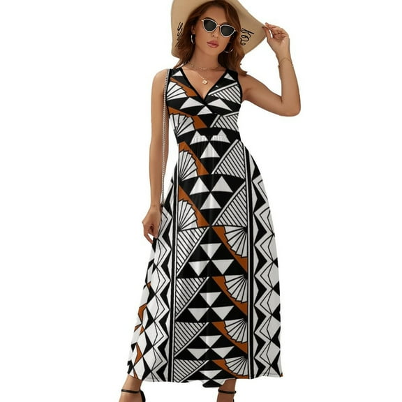 Southwest Native Rain And Sun Dress Summer Street Style Bohemia Long Dresses Female Sleeveless Printed Maxi Dress