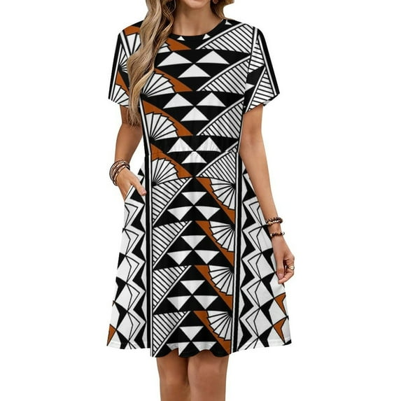 Southwest Native Rain And Sun Short Sleeve Dress Women Summer Evening Dresses Ladies Sundress