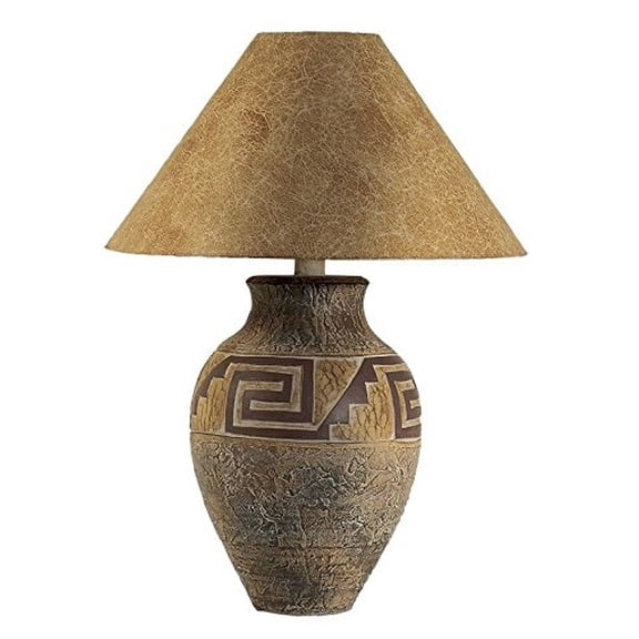 Southwest Pattern Paprika Shade Table Lamp